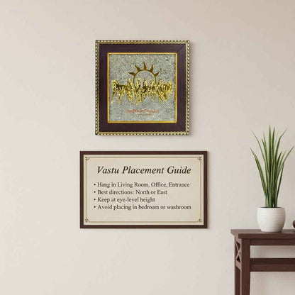 7 Horses on Raw Pyrite Frame | Vastu Wealth & Success Wall Decor